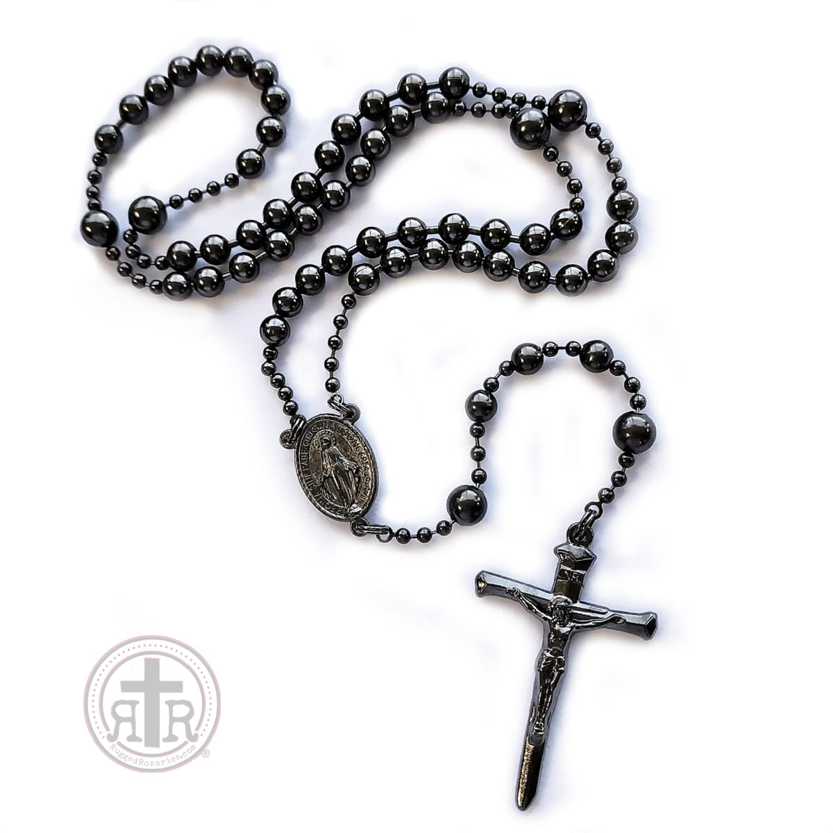 WWI Battle Beads Combat Rosary - Gunmetal Patina