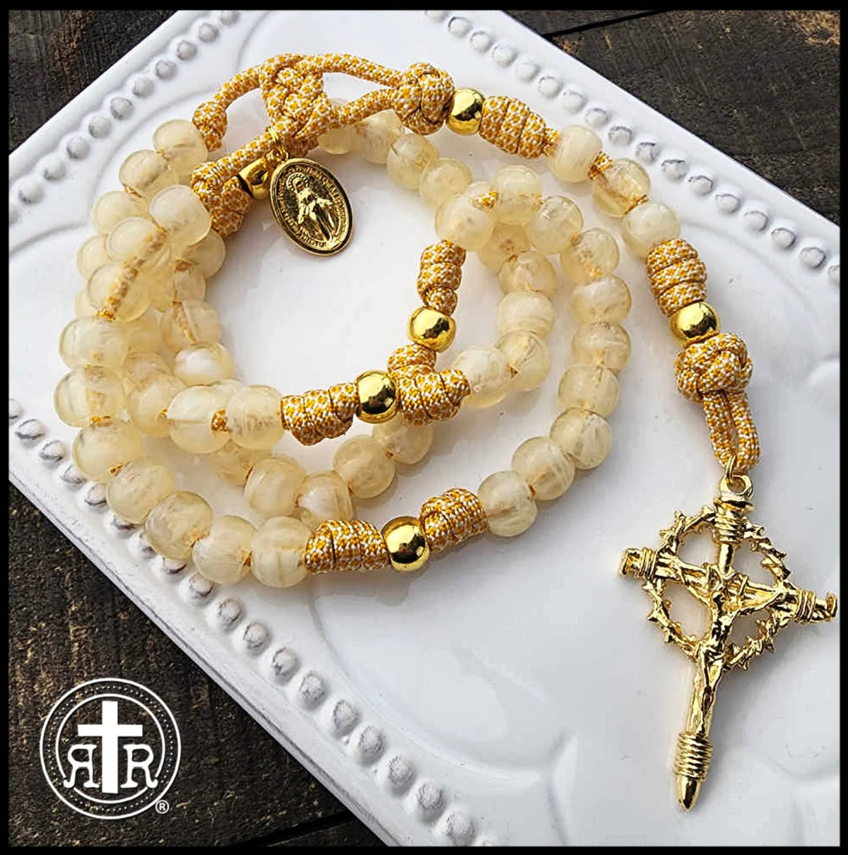 Golden Mother Mary Miraculous Rosary - Full of Grace