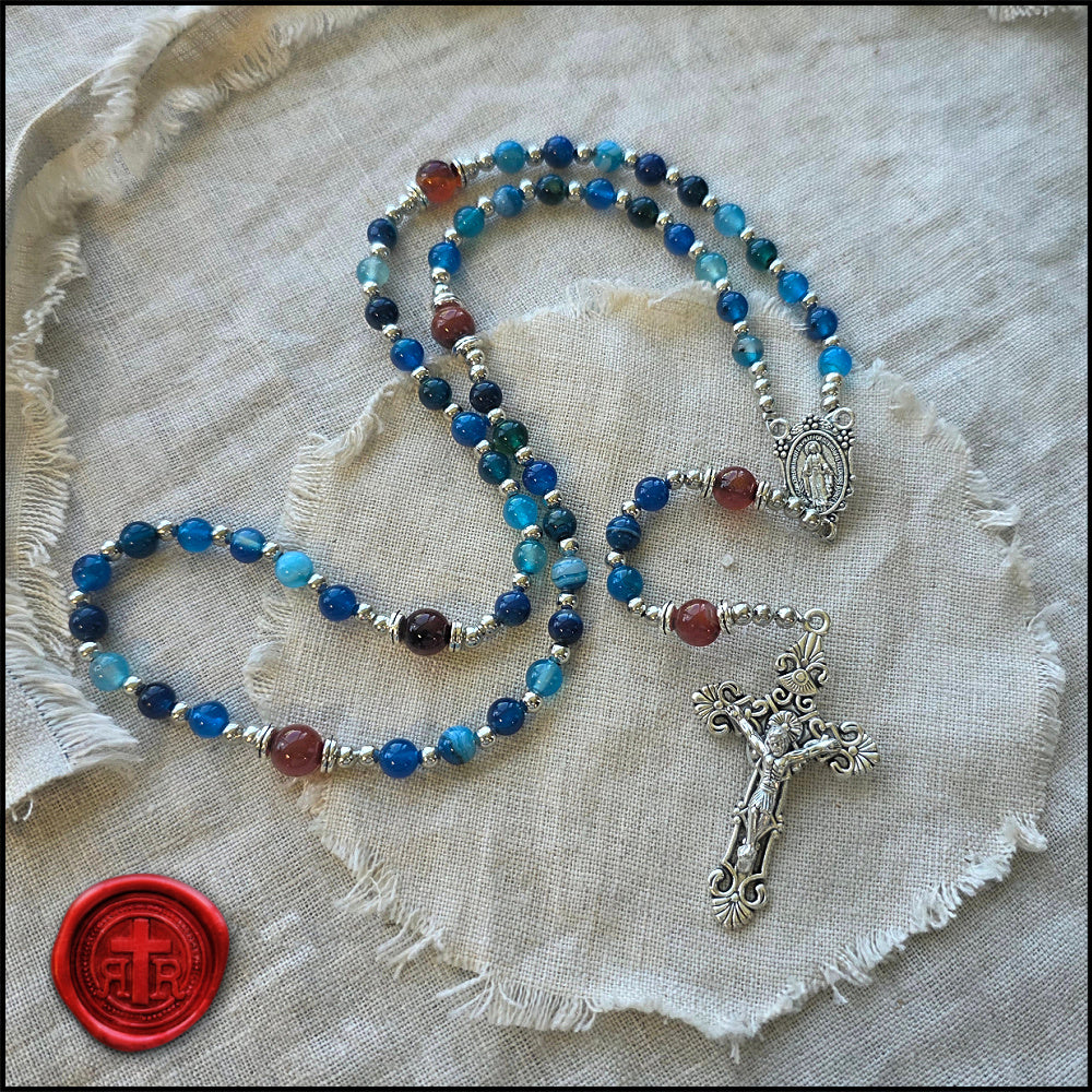 Heaven and Earth Rosary - Genuine Agate