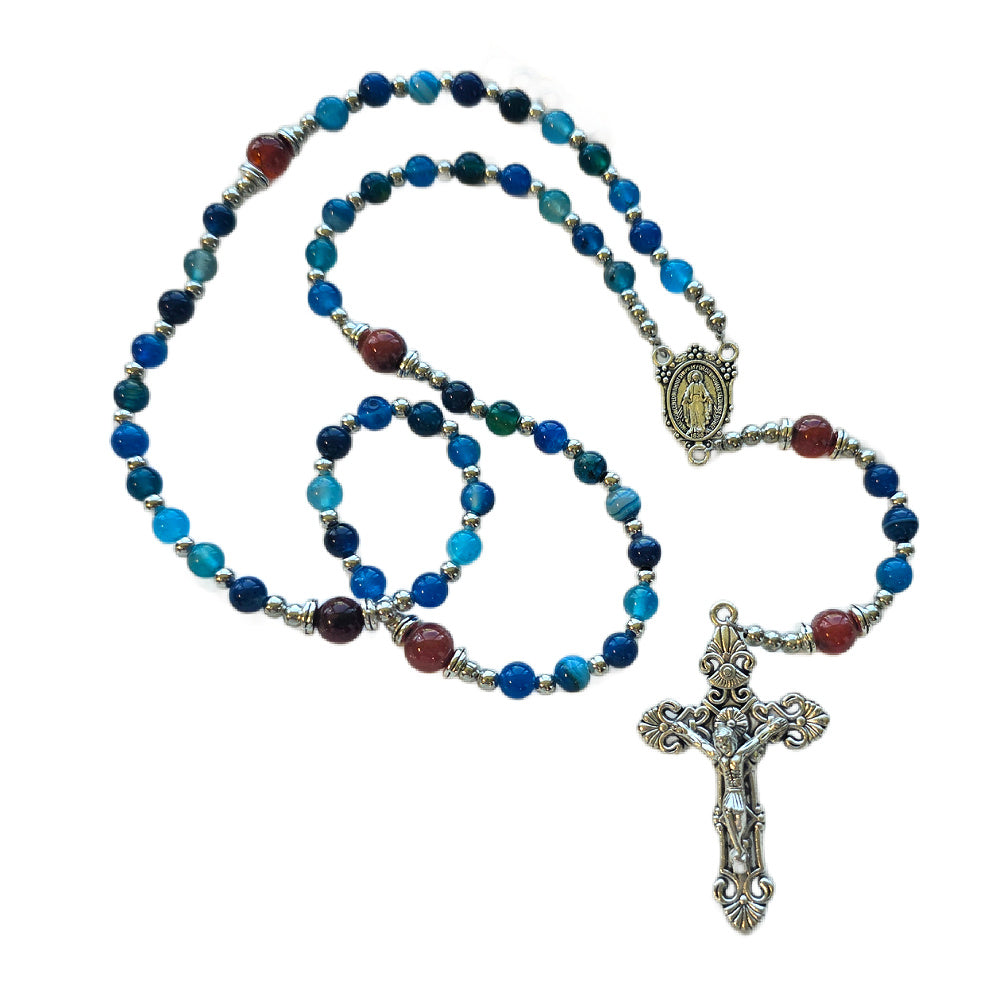 Heaven and Earth Rosary - Genuine Agate