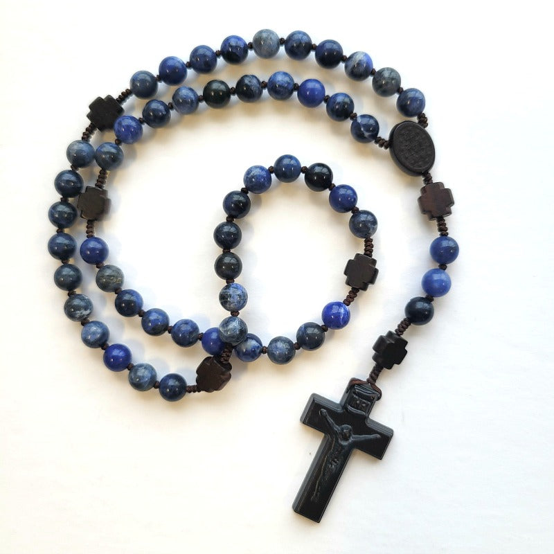 Mini Heaven and Earth Rosary - Wood and Gemstone Rosary