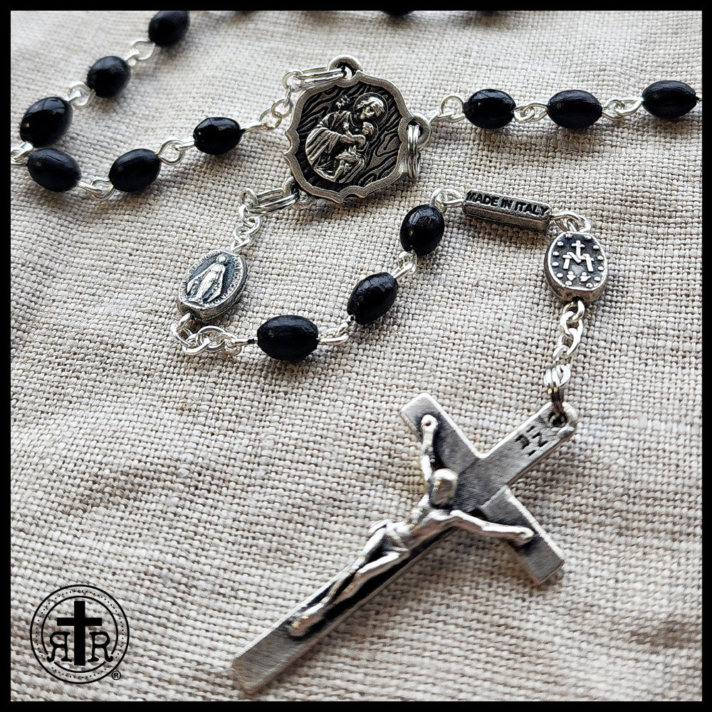 Silver Plated Handcrafted St. Joseph Rosary - Handmade in Italy