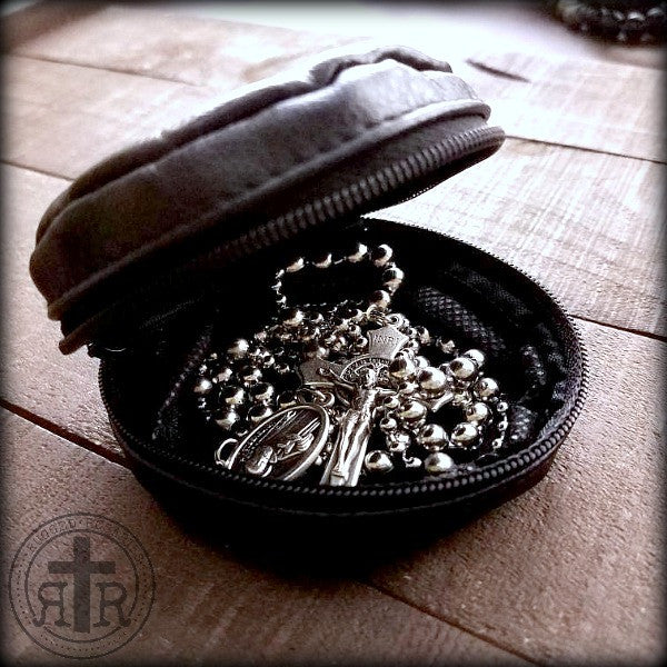 Black Logo Rosary Zip Pouch