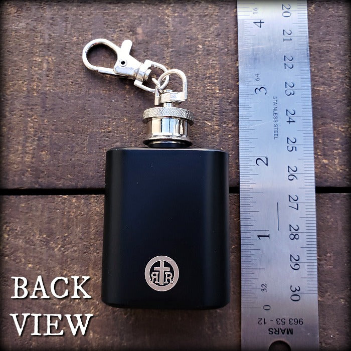 Black Holy Water Flask in Stainless Steel