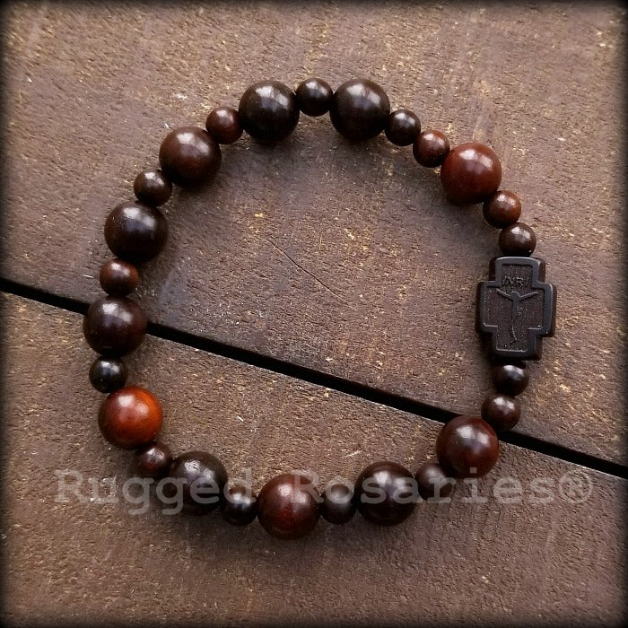 Amazon.com: Rosary Bracelet For Women From the Holy Land - 2 Decade Stretch  Wrist Rosary with Large Olive Wood Rosary Beads, Crucifix Dangle & Velvet  Box - Wooden Rosary Prayer Bracelet For