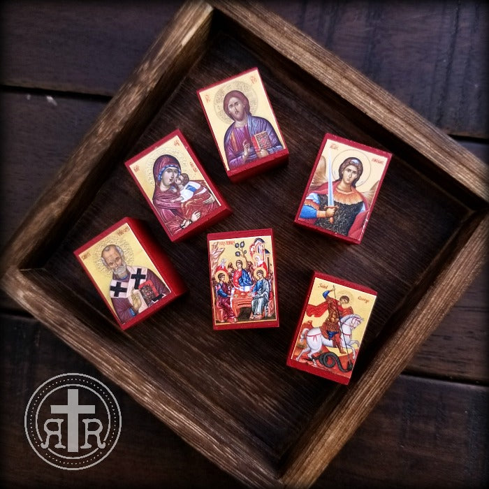 Mini Wood Block Icons - Set of 6