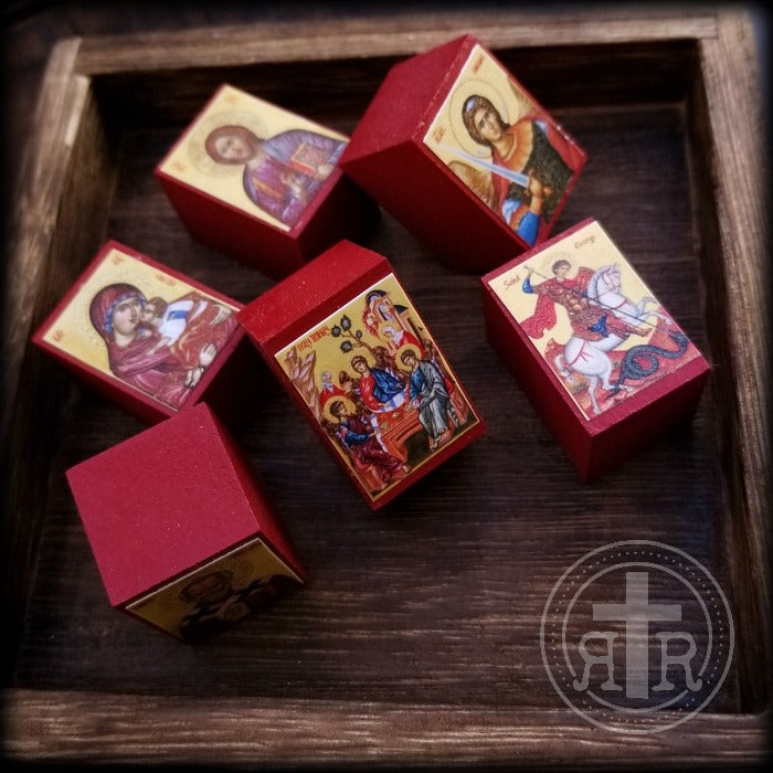 Mini Wood Block Icons - Set of 6