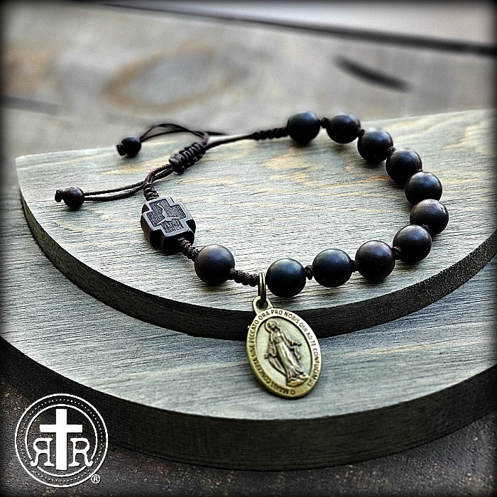LIMITED EDITION Jujube Wood Rosary Bracelet -Adjustable