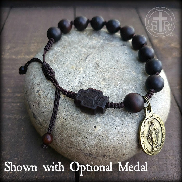 LIMITED EDITION Jujube Wood Rosary Bracelet -Adjustable