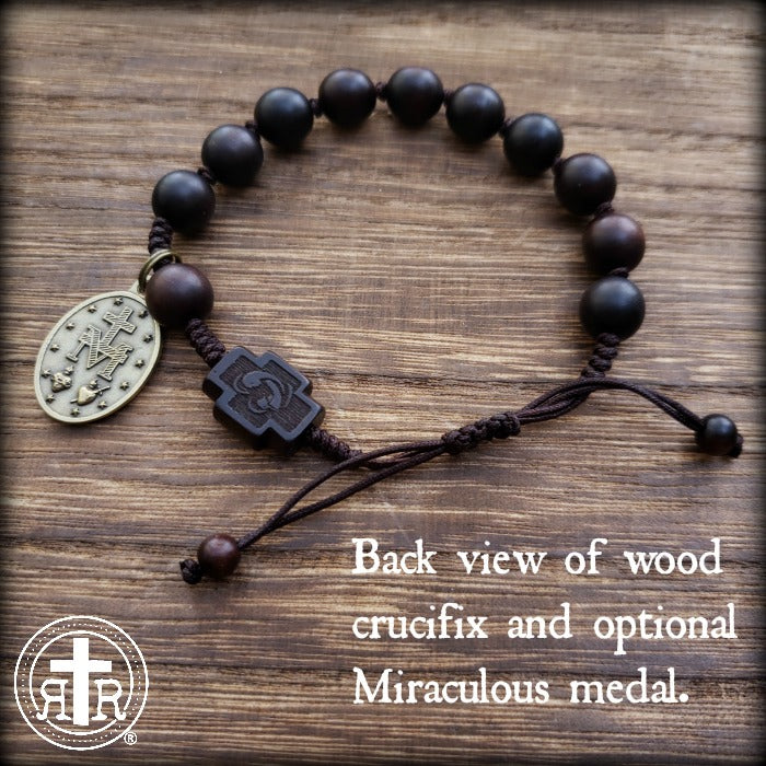 LIMITED EDITION Jujube Wood Rosary Bracelet -Adjustable