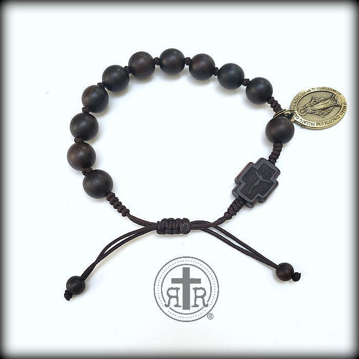 LIMITED EDITION Jujube Wood Rosary Bracelet -Adjustable