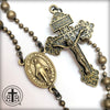 WWI Battle Beads Combat Rosary - Brass Patina