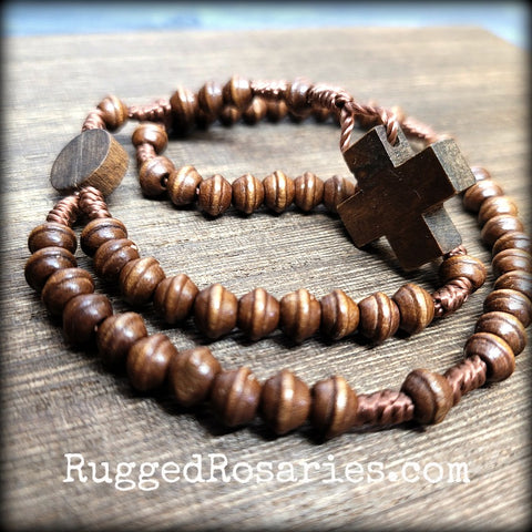 Cross Bead Wooden Rosary Rugged Rosaries®