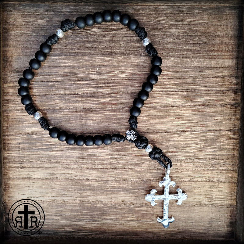 12 Apostles Anglican Rosary. 12mm Black Matte Acrylic Beads. Gray Slate  Cruciform Beads. 550 Burgundy Paracord. - Etsy