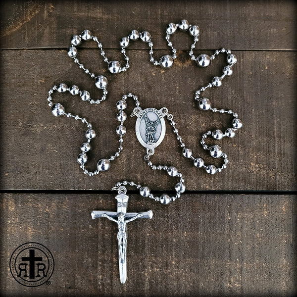 Saint Michael combat rosary, WWI Michael Combat Rosary, Battle Beads, St. Michael ball chain rosary.