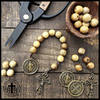 Handcrafted Natural Wooden St. Benedict Pocket Rosary