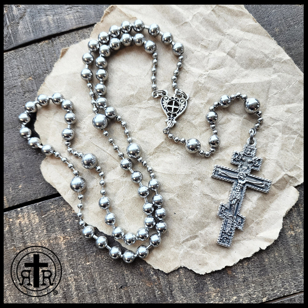 WWI Combat Rosary with Byzantine Orthodox Crucifix - Rugged Rosaries®