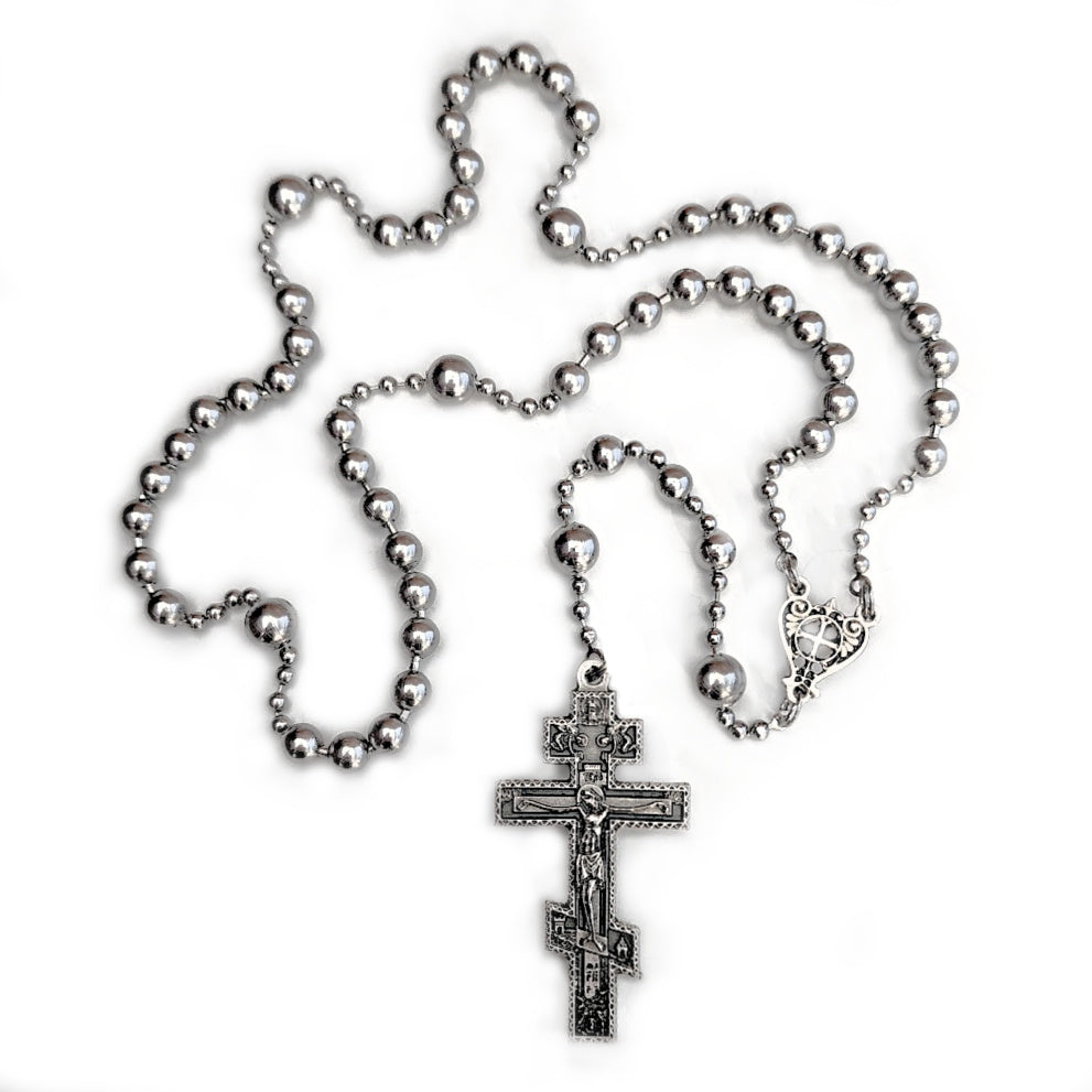 WWI Combat Rosary with Byzantine Orthodox Crucifix - Rugged Rosaries®