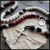 Divine Mercy Red and Ivory Chaplet Paracord Rosary