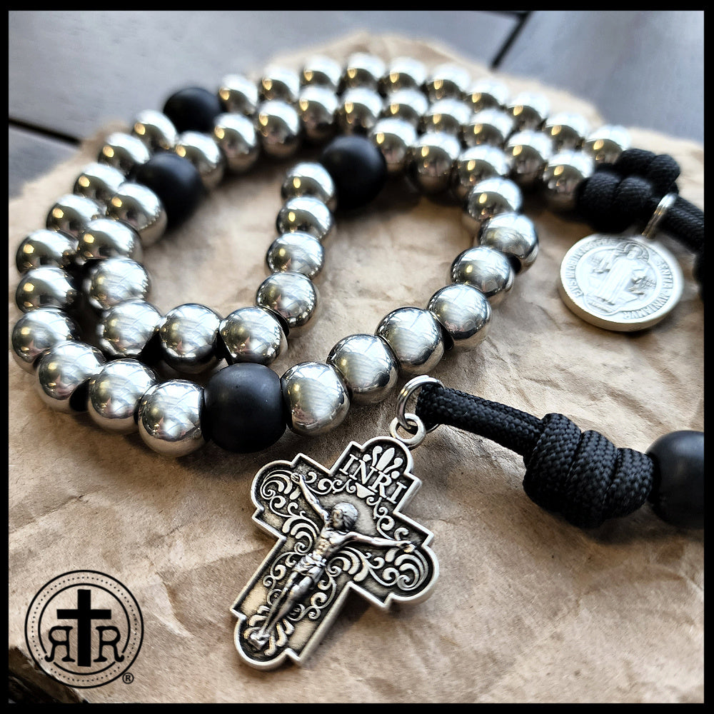 Bold Unbreakable St. Benedict Paracord Rosary - Unique Beautiful Crucifix