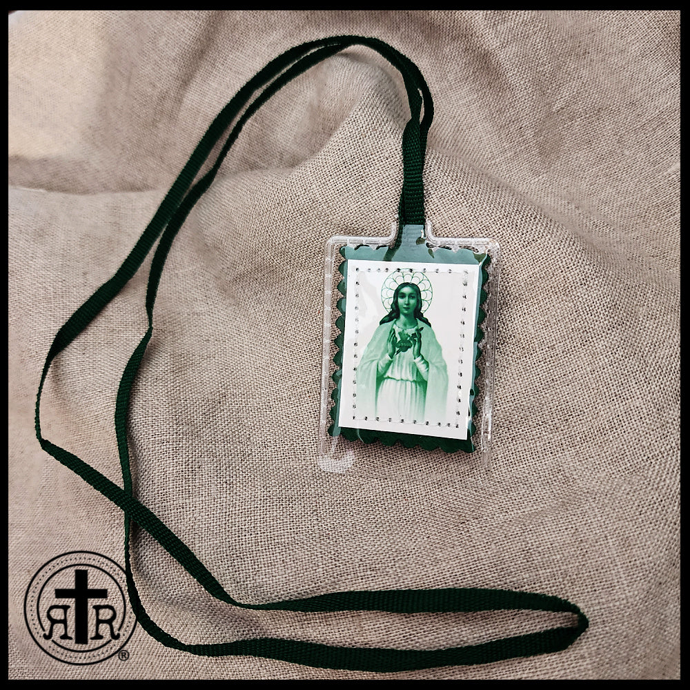 Green Immaculate Heart Scapular