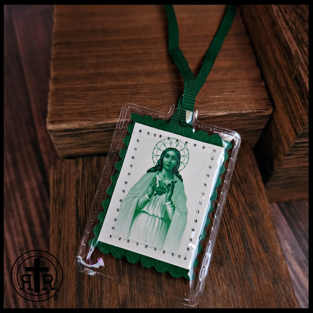 Green Immaculate Heart Scapular
