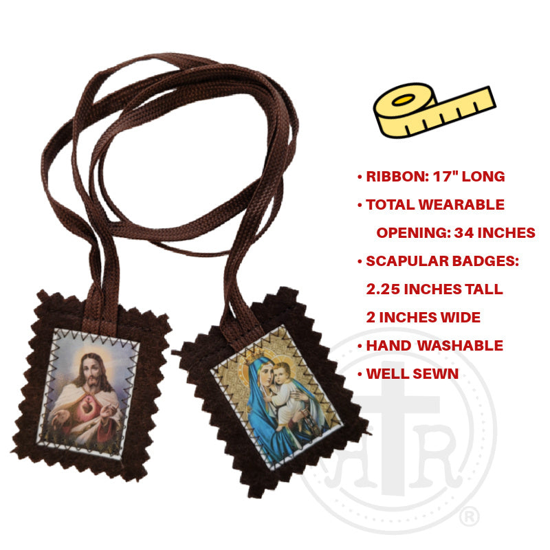 Brown Scapular of Our Lady of Mt Carmel- Catholic Gear - Rugged Rosary