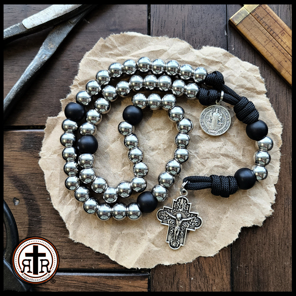 Bold Unbreakable St. Benedict Paracord Rosary - Unique Beautiful Crucifix