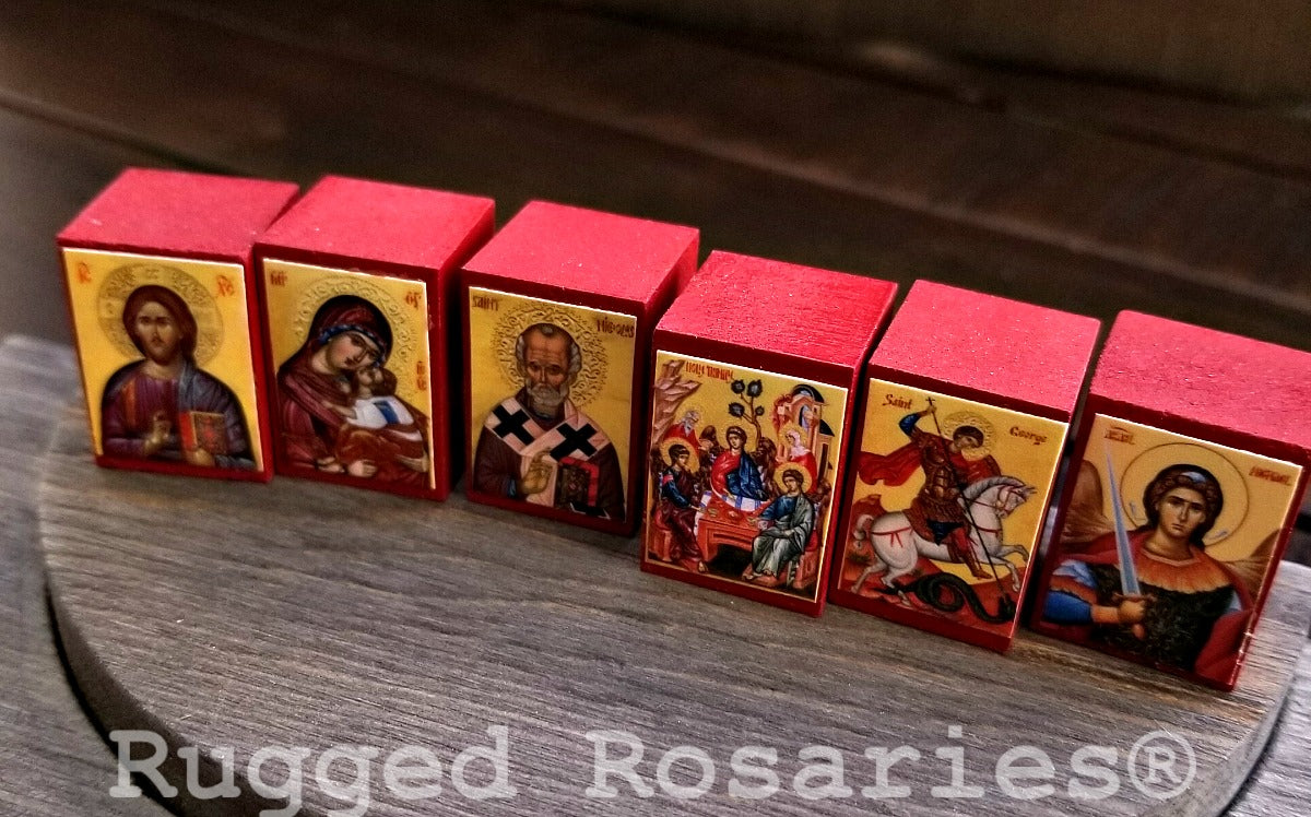 Mini Wood Block Icons - Set of 6