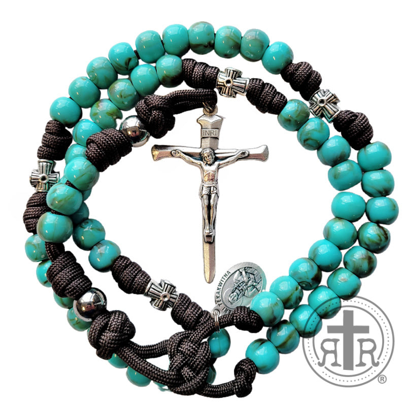 Saint Kateri Tekakwitha Turquoise Rosary