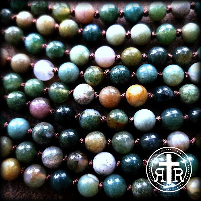 Peace be With You Rosary - Mixed Agate beads