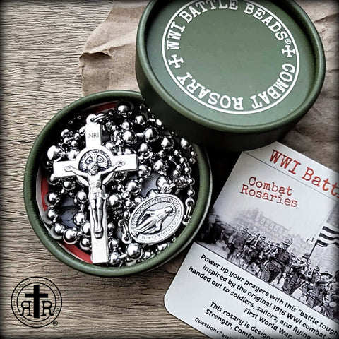 WWI Battle Beads - St. Benedict Crucifix