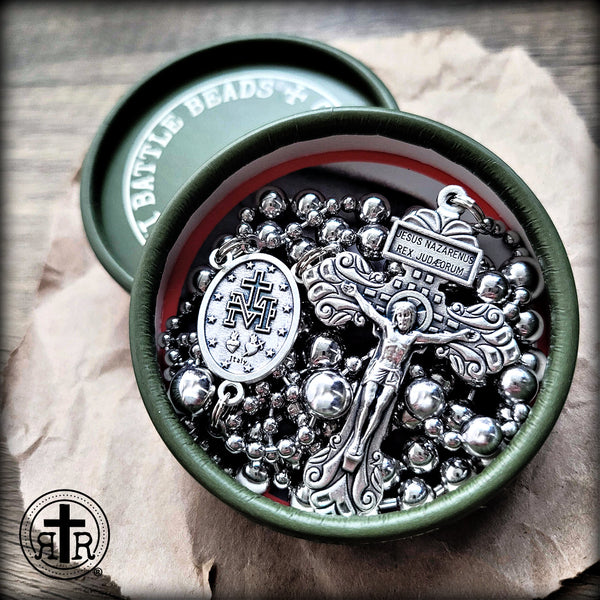 Vintage Collection Round Jewelry Organizer Box with Rosary main image 1