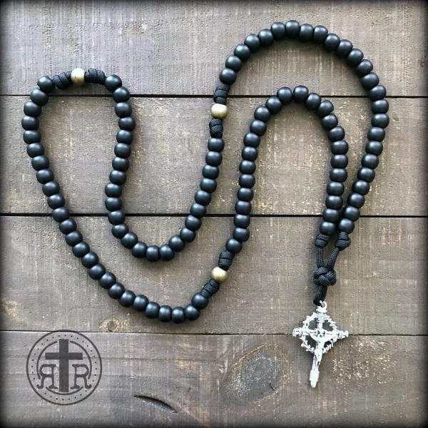 Orthodox Prayer Rope Black Color with 100 Knots and Wooden Beads   anastasisgiftshopcom